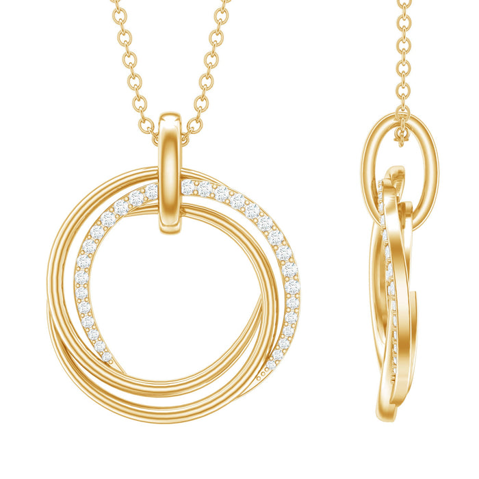 Rosec Jewels certified diamond eternity circle pendant necklace for women, featuring sparkling diamonds in a elegant design.