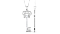 Diamond Vintage Key Pendant Necklace