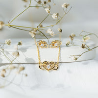 Round cut diamond infinity heart jewelry set by Rosec Jewels featuring sparkling diamond accents and elegant design.
