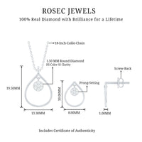 Diamond Wedding Necklace Earring Set for Bride