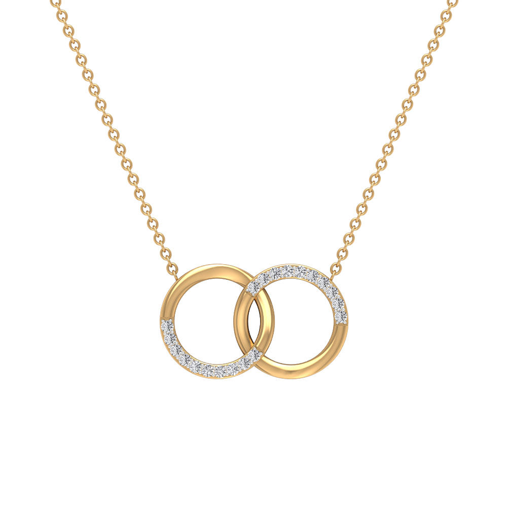 Certified Diamond Circle Pendant Necklace