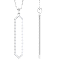 Elegant Rosec Jewels diamond geometric pendant necklace for women with sparkling certified diamonds and modern design.