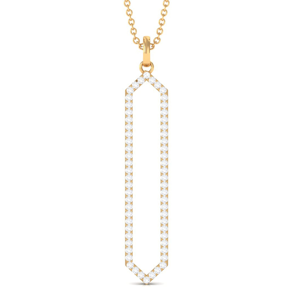 Certified diamond geometric pendant necklace for women by Rosec Jewels featuring sparkling diamond accents and modern design.