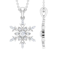Certified Diamond Snowflake Christmas Necklace