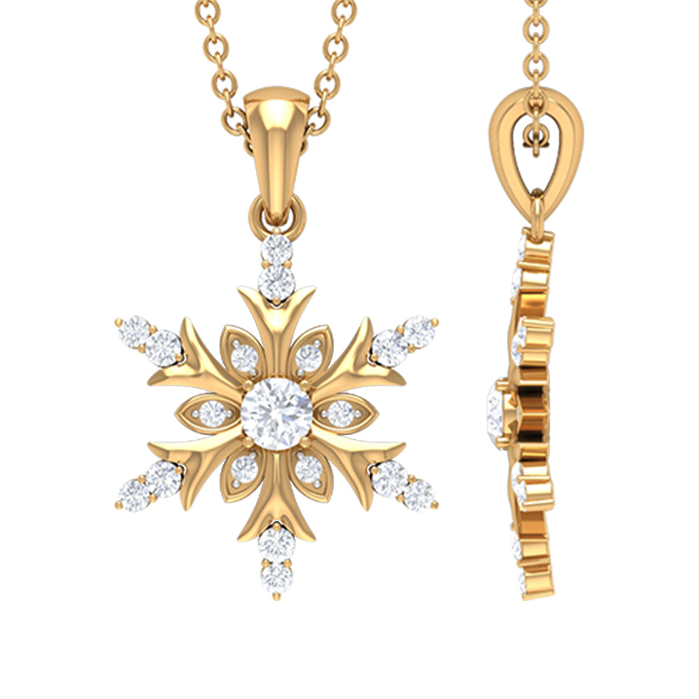 Certified Diamond Snowflake Christmas Necklace