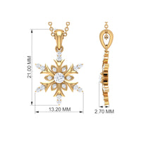 Certified Diamond Snowflake Christmas Necklace
