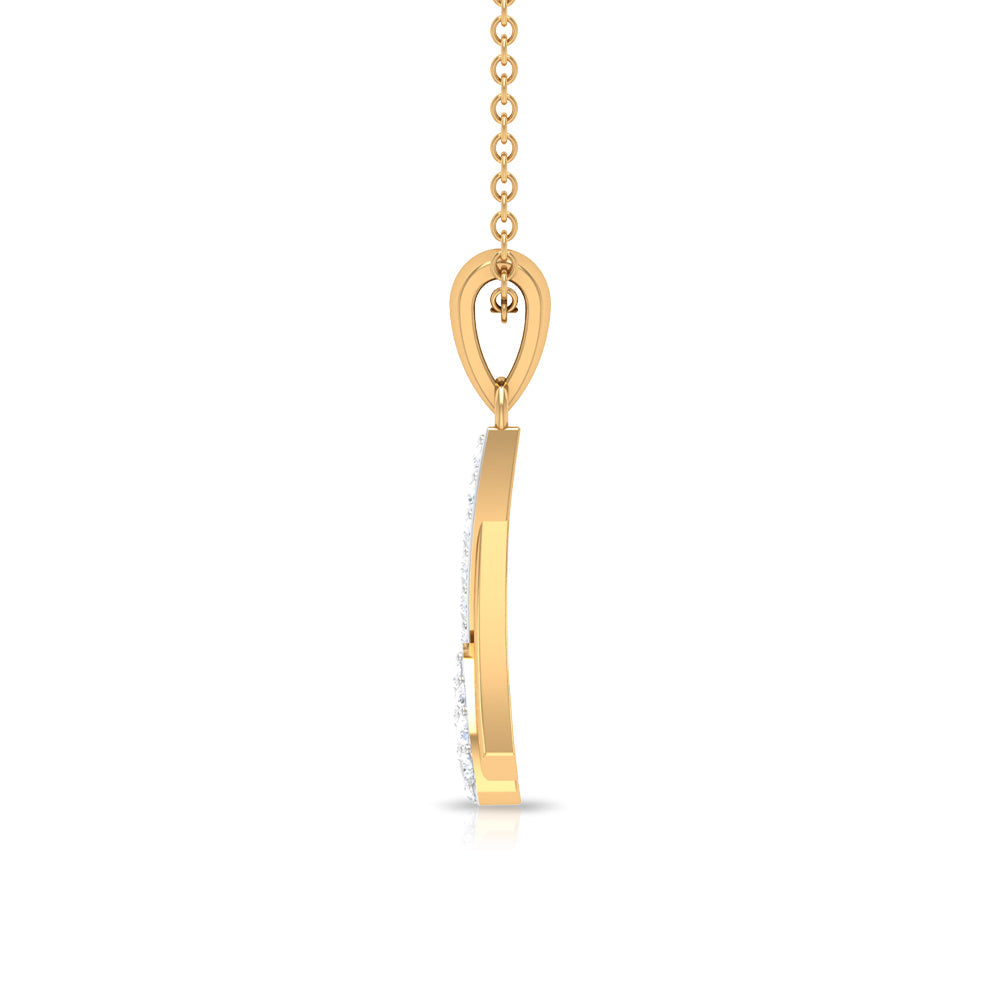 Round cut diamond cluster pendant necklace by Rosec Jewels featuring a sparkling diamond cluster on a delicate chain.