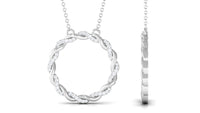 Diamond Twisted Eternity Necklace in Pave Setting