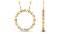 Diamond Twisted Eternity Necklace in Pave Setting