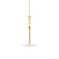 Vintage style diamond key pendant necklace for women by Rosec Jewels, featuring a sparkling diamond-adorned key design.