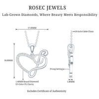 Diamond Heart and Music Note Necklace