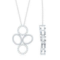 Certified diamond contemporary pendant necklace for women by Rosec Jewels featuring a sleek, modern design with sparkling diamonds.
