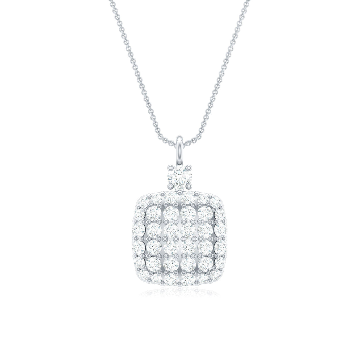 Brilliant cut diamond pendant necklace by Rosec Jewels featuring a sparkling diamond set in a delicate pendant.