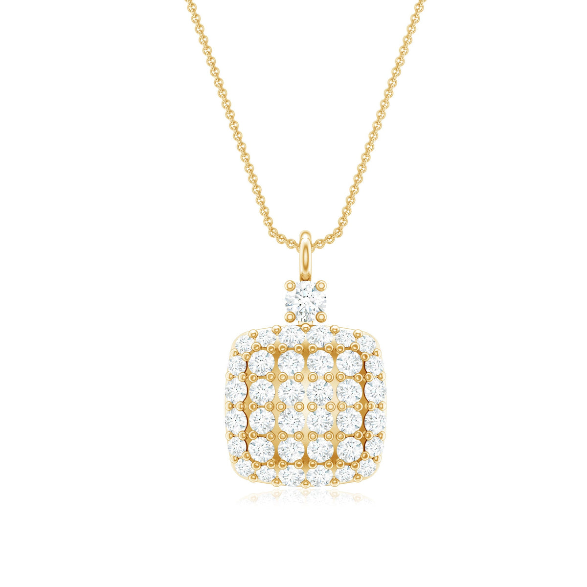 Brilliant cut diamond pendant necklace by Rosec Jewels featuring a sparkling diamond pendant on a delicate chain.