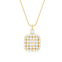 Brilliant cut diamond pendant necklace by Rosec Jewels featuring a sparkling diamond pendant on a delicate chain.