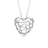 Heart Shaped Openwork Diamond Necklace
