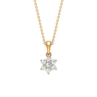 Natural Diamond Flower Pendant Necklace for women
