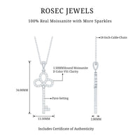 Certified Moissanite Key Pendant Necklace for her