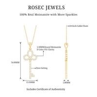 Certified Moissanite Key Pendant Necklace for her