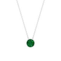 Natural Half Carat Emerald Necklace in Bezel Setting