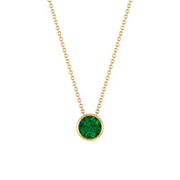 Natural Half Carat Emerald Necklace in Bezel Setting