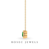 Natural Half Carat Emerald Necklace in Bezel Setting