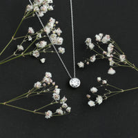 Bezel Set 1.36 Carat Round Moissanite Necklace in Silver