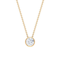 Bezel Set 3 Carat Moissanite Solitaire Necklace