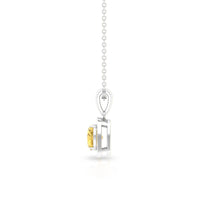 Genuine 2.2 Carat Cushion Cut Citrine and Diamond Necklace with Certificate