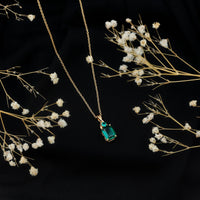 Certified 1.68 Carat Lab Created Emerald Solitaire Necklace