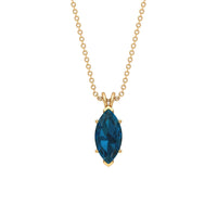 0.74 Carat Marquise Cut London Blue Topaz Solitaire Pendant