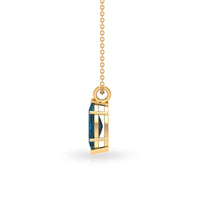 0.74 Carat Marquise Cut London Blue Topaz Solitaire Pendant