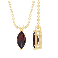 0.75 Carat Marquise Cut Garnet Solitaire Necklace With Chain
