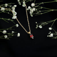 0.75 Carat Marquise Cut Garnet Solitaire Necklace With Chain
