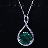 AAAA Grade 3.5 Carat Lab Created Emerald Infinity Necklace With Silver Chain