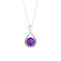 1.2 CT Real Amethyst Infinity Pendant Necklace
