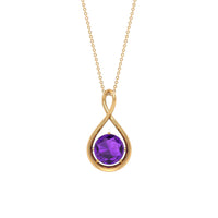 1.2 CT Real Amethyst Infinity Pendant Necklace