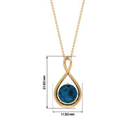 2 CT London Blue Topaz Infinity Pendant Necklace