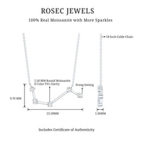 Moissanite Aries Constellation Necklace for Women