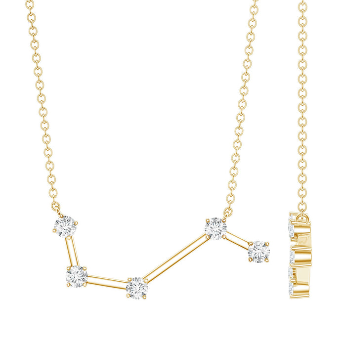 Moissanite Aries constellation pendant necklace for women by Rosec Jewels, featuring a starry zodiac design.