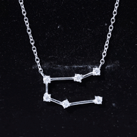 Certified Moissanite Gemini Constellation Necklace