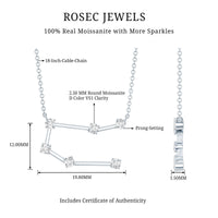 Certified Moissanite Gemini Constellation Necklace