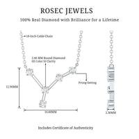Natural Diamond Zodiac Cancer Constellation Necklace for Women