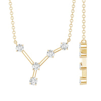 Natural Diamond Zodiac Cancer Constellation Necklace for Women