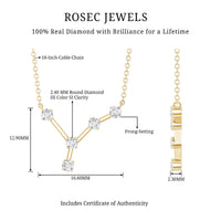 Natural Diamond Zodiac Cancer Constellation Necklace for Women