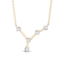 Natural Diamond Zodiac Cancer Constellation Necklace for Women