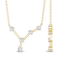 Natural Diamond Zodiac Cancer Constellation Necklace for Women