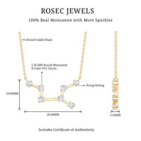 Moissanite Virgo Zodiac Constellation Necklace