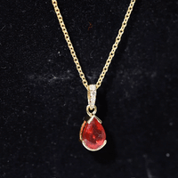 Pear Shaped Fire Opal Solitaire Pendant with Diamond Accent Bail