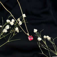 2 Carat Lab Created Ruby Solitaire Necklace With Chain